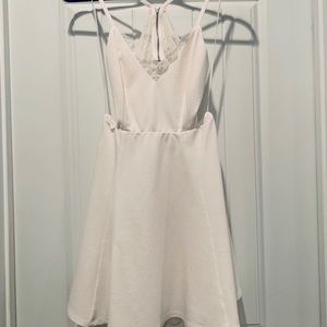 White Lace Back Skater Dress